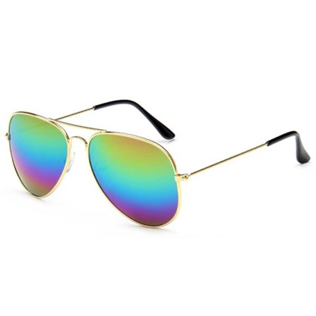 Solbriller pilot guld regnbue spejl glas