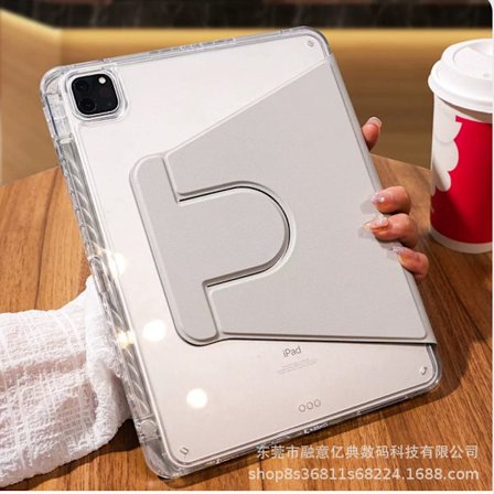 Fodral för iPad Air13 2024/Pro12.9 18/20/21/22 ljusgrå roterande tum