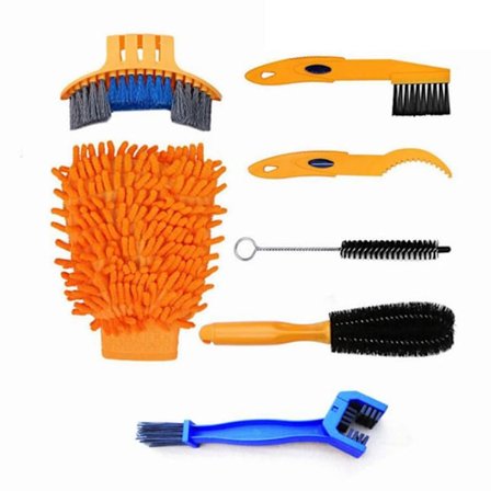 7 Dele MTB BMX Cykel Rensesæt med Børster og Kæderenser