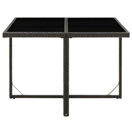 Vidaxl Trädgårdsbord Svart 109x107x74 Cm Konstrotting Och Glas Svart