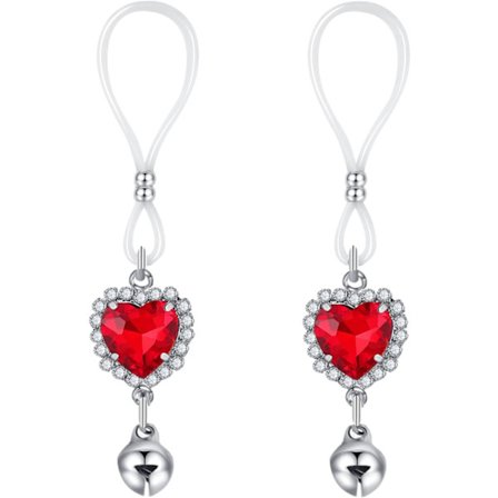 Hjerte Brystvorte Smykker Ringe Ikke Piercing Kropskæder Justerbar Rhinestone Brystvorte Løkke A