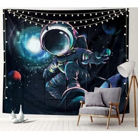 Mandala Tapestry, Galaxy Tapestry, Astronaut Tappetry lapsille Mies Nainen Makuuhuoneen seinäkoristeet Tapiot huoneen sisustukseen (Sur