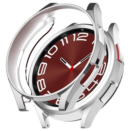 Semi-lukket TPU-ramme til Samsung Galaxy Watch6 Classic 47mm med elektropletteret sølv