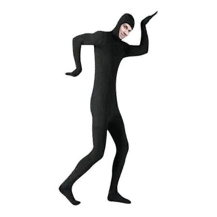 Usynlig Morph Zentai Dragt Herre Dame Spandex Åben Ansigt Kostume Cosplay Sort
