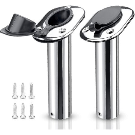 2 stk. Fiskestavs Holder i Rustfrit Stål (30 Grader)