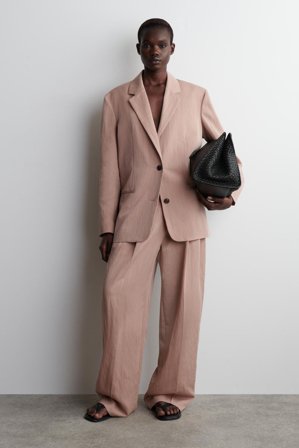 COS Women's Relaxed Fluid Wide Leg Trousers in Pink