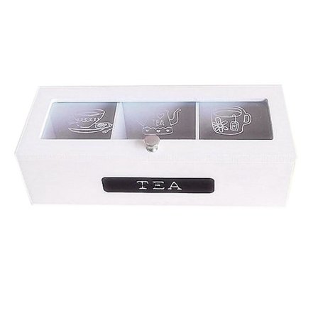 3 Fack Bambu System Te Påse Förvaringslåda Smyckeskrin Te Box Organizer Trä Sockerpaket