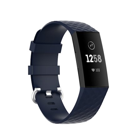Fitbit Charge 3/4 -sarjan tummansininen silikoniranneke (S)