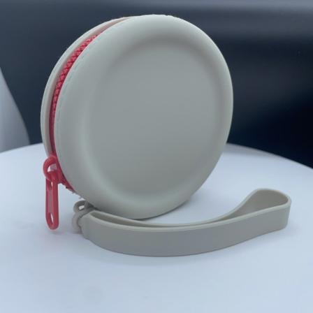 Mini rund silikon myntväska Headsetväska Kid present grey