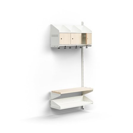 Garderobenschrank ENTRY, Erweiterungsmodul, wandhängend, 1800 x 900 x 300 mm, weiß/Birke