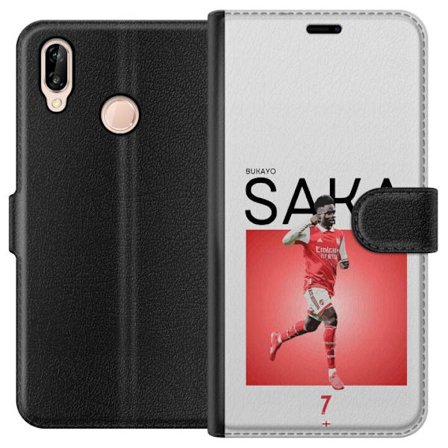 Huawei P20 lite Plånboksfodral Bukayo Saka Arsenal England 16 assist trots skada fotboll ytter kreativ spelare med styrka snabbhet och avgörande ins