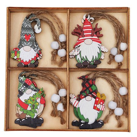 12 st Trä Julgranshängen Dekorationer Ornament Present A