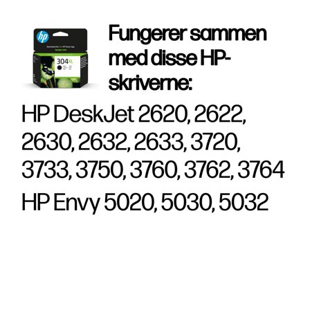 HP 304XL - Høy ytelse - svart - original - blekkpatron