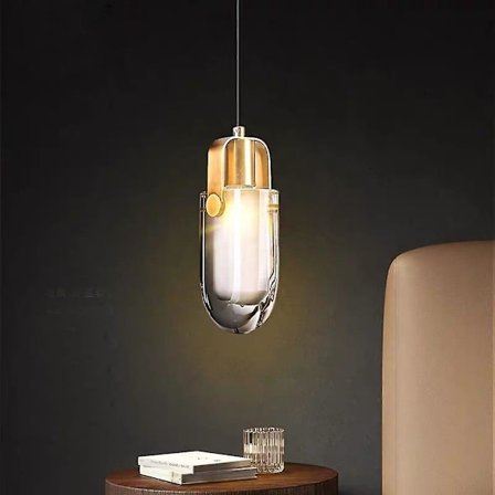 10cm LED Hængende Lampe Krystal Natbord Tricolor Metal Moderne