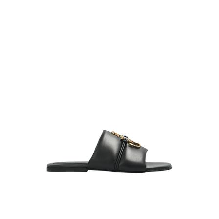 JW Anderson Leather slides with logo svart, Dam Flip-flops, Dam, Storlek: 35 1/2 EU