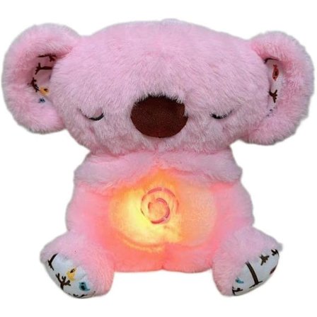 Plushleksak för ångestlindring, söt avslappnande koala-plyschleksak med musikaliska lampor och rytmisk andningsrörelse för barn