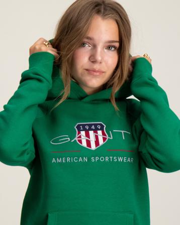 GANT ARCHIVE SHIELD HOODIE Grün Hoodies/Kapuzenpullover Mädchen - Kidsbrandstore