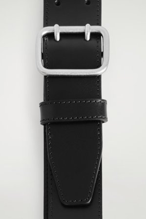 COS Men's Cinturón De Piel Con Hebilla De Doble Punta in Negro