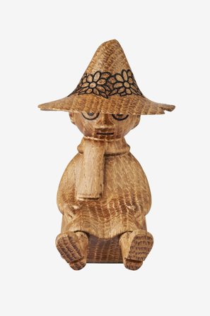Dsignhouse x Moomin - Puinen koriste Muumi Nuuskamuikkunen 9 cm - Luonnonväri - Koriste-esineet - - Homeroom