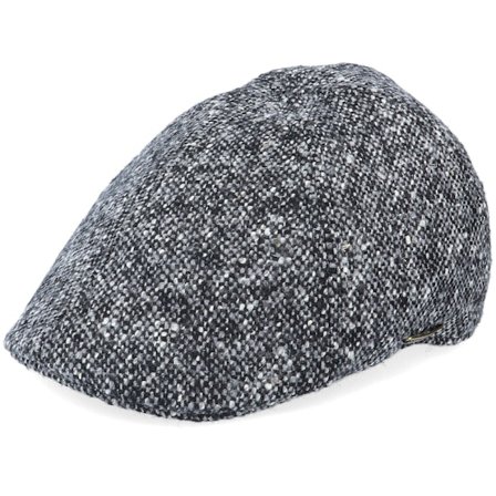 Stetson - Černá flatcap Kšiltovka - Texas Duck Shape Texas Donegal Flat Cap @ Hatstore