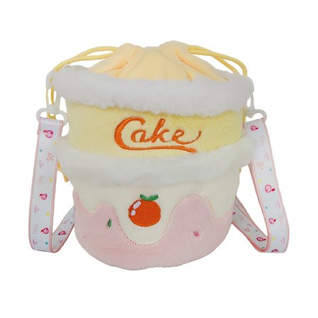 Söt Plysch Tårtformad Kawaii Crossbody Väska för & - Mjuk Fluffig Handväska med Körsbär & Muffin Tofsar, Dragsko Stängning