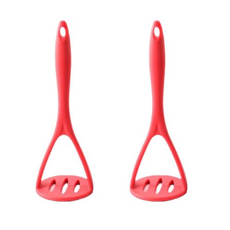 2 stk. silikone kartoffelmoser, køkkenredskaber til non-stick pander og køkkengrej (rød)