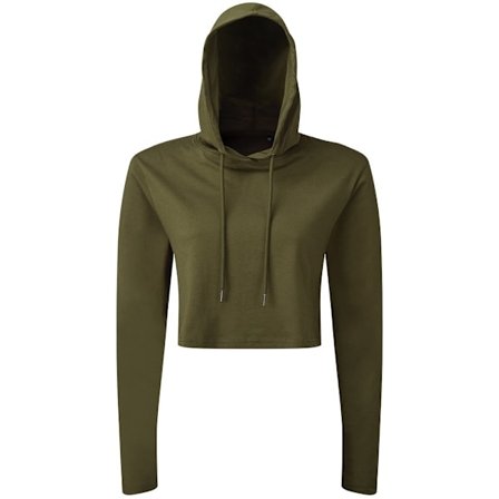 TriDri Dam/Dam Cropped Långärmad T-shirt S Olive