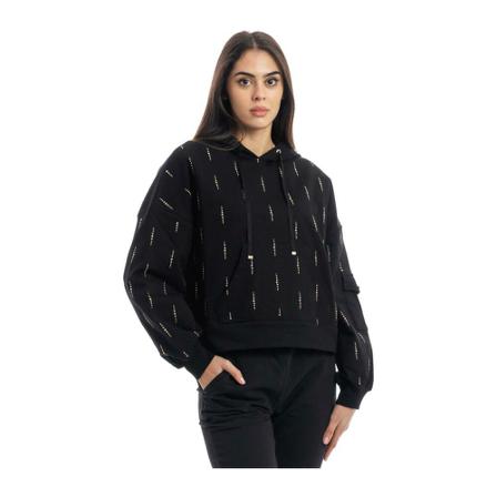 Liu Jo, Hoodies Zwart, Dames, Maat:L