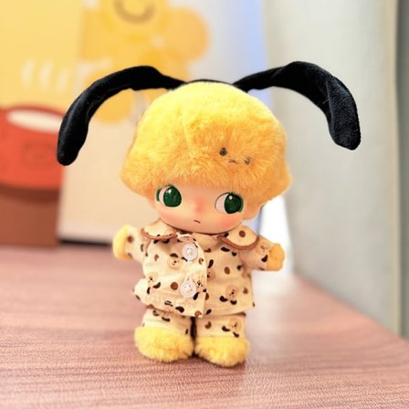 Melk te valpepyjamassett, plysj anheng DIMOO vinyl dukke klær [kun dukke klær]