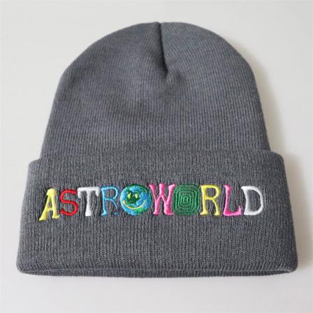 Män Kvinnor Stickad Mössa Mode Astroworld Mönster Broderi Bea
