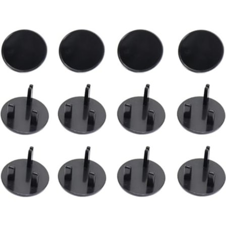 12 stk. Støpselbeskyttelse, UK sikkerhetsdeksel for stikkontakt, strømkontaktbeskytter, svart Beijiyi