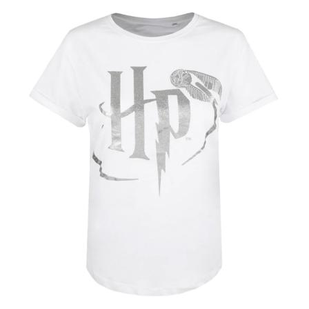 Harry Potter Metallic T-shirt Dam/dam Xl Vit/silver