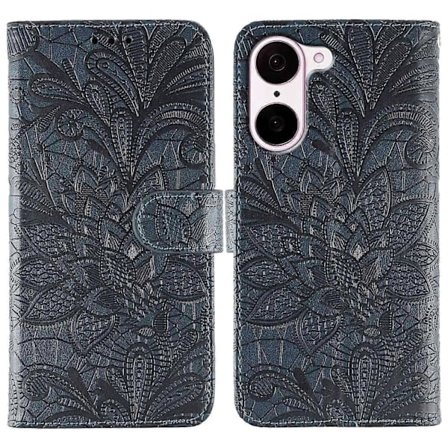 OnePlus Nord CE5 5G Ace 5 Racing 5G -puhelin kotelo pitsikukka PU-nahkainen lompakkokotelo (tumman sininen, tumman sininen)