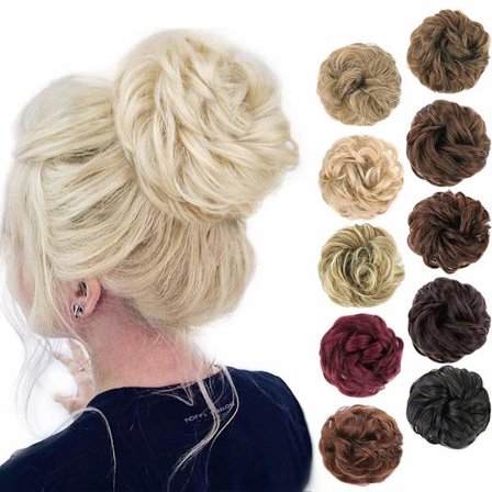 1PCS Messy Hair Bun Hair Scrunchies Extension Curly Wavy Messy Synthetic Chignon for women Updo Hairpiece