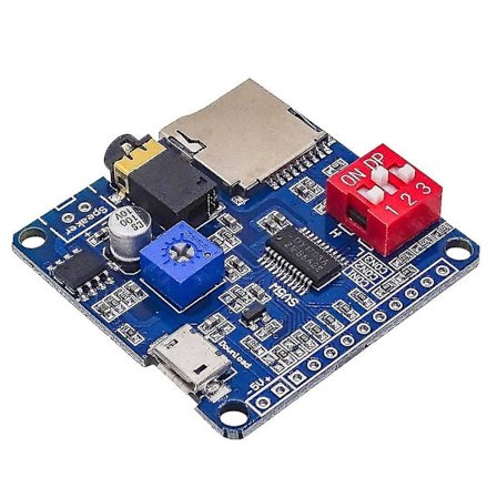 Stemmeavspillingsmodul MP3-musikkspiller 5w MP3-spiller Seriell kontroll SD/tf-kort Dy-sv5w