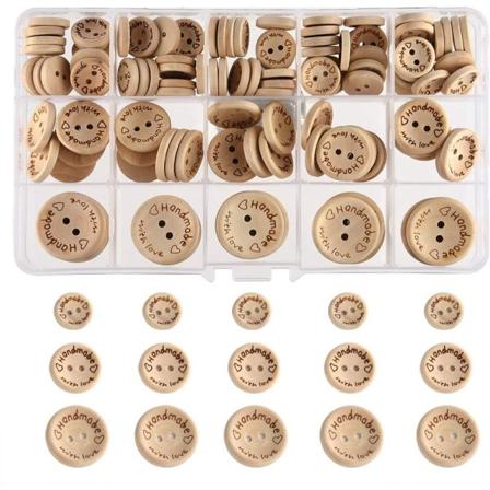 käsintehty rakkaudella puunappi 15mm 20mm 25mm pyöreä muotoinen puu