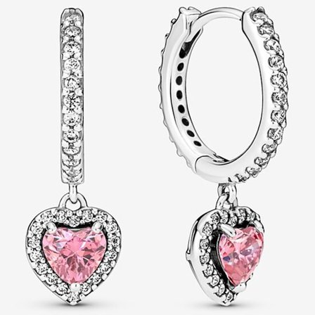 Pandora Sterling Hopea Halo Sydän Hug Brilliant Year Korvakorut 291445C01, Sisältää Alkuperäisen Rasian