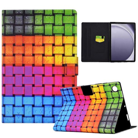 Mönstrat Läder Tablet Fodral för Samsung Galaxy Tab A9+, med Kortfack [DB]