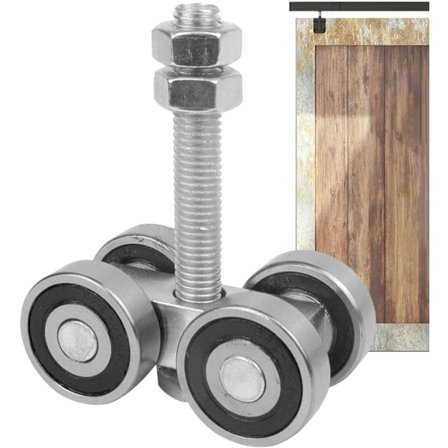 Hengende Skinne | 4 Hjul Trallemontering Rulle - Tilbehørsdeler, Kraftig Sammenleggbar Skyvedørskjul Tilbehør