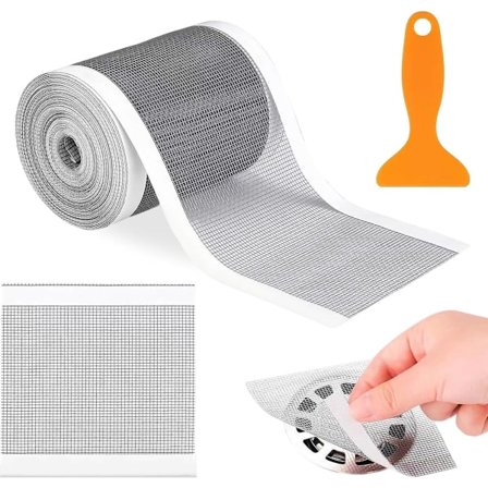 Viemärin hiusloukku - Kertakäyttöinen - 10 cm x 10 m - Suihkukaivon hiussiivilä