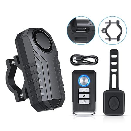 WSDCAM Cykelalarm Vandtæt USB Opladning Tyvealarm Baglygte Fjernbetjening Motorcykelalarm Sikkerhed Beskyttelse 110dB Type 8
