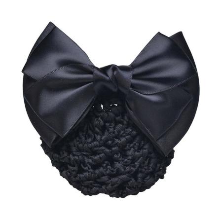 2x Elegante Kontor-Hårbøjle med Sløjfe til Kvinder - Hårklips Sløjfeknuden Snood Hårnet 6 Farver Black
