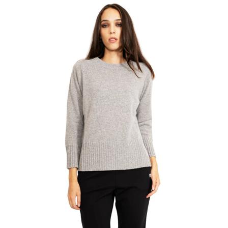 Kangra, Round-neck Knitwear Grijs, Dames, Maat:M
