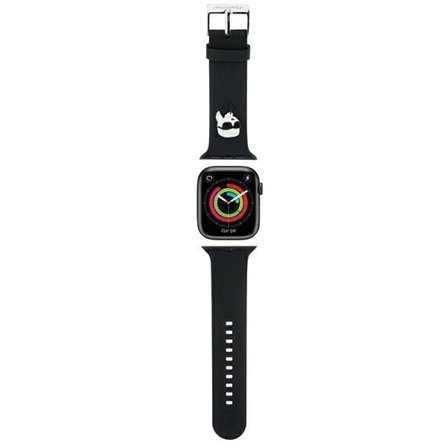 Karl Lagerfeld 3D Rubber Karl Head armband till Apple Klocka 38/40/41mm - svart