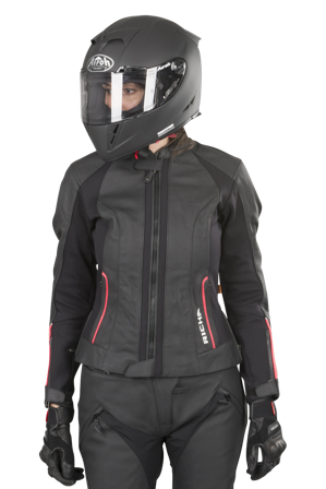 Richa Nikki MC-Jacka Dam Svart/Rosa XL