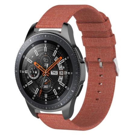 Samsung Galaxy Watch (46mm) erstatnings urrem i canvas og nylon med stilfuld metalspænde - Orange Orange