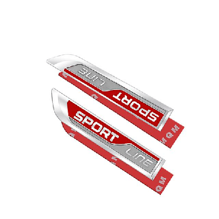 2 stk. Bilskilt Side Fender Karosseri Dekoration Metal SPORT LINE Emblem Klistermærke til Karoq Kodiaq Rapid Yeti Octavia Superb Fabia Skoda