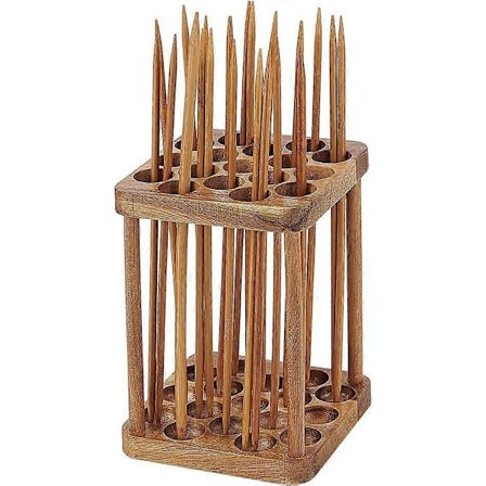 2-lags strikkepindeholder i træ med 17 huller, hæklenålsopbevaringsetui, stativ til lige pinde, organizer til rundpinde til syning og strikning