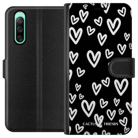 Yhteensopiva Lompakkokotelo Sony Sony Xperia 10 IV Cactus and Friends - Handdrawn Love Chaos