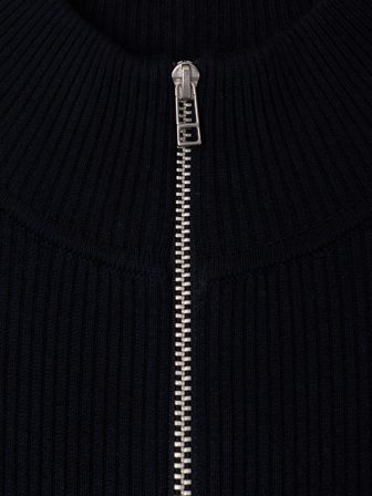 MATCH - Bruno zip cardigan - Mario Conti - Str. L - Herre - Gensere & Cardigans - Blå - 90% bomull 10% elastan